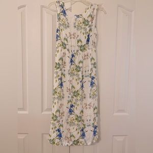 Zara Floral Print Tie Back Sleeveless Dress Sz Small